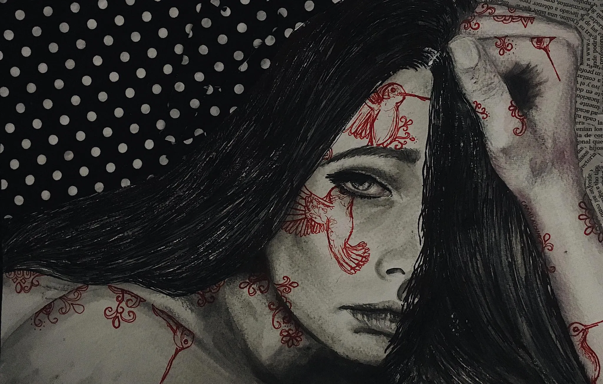 Enough — Watercolor, pencil and collage